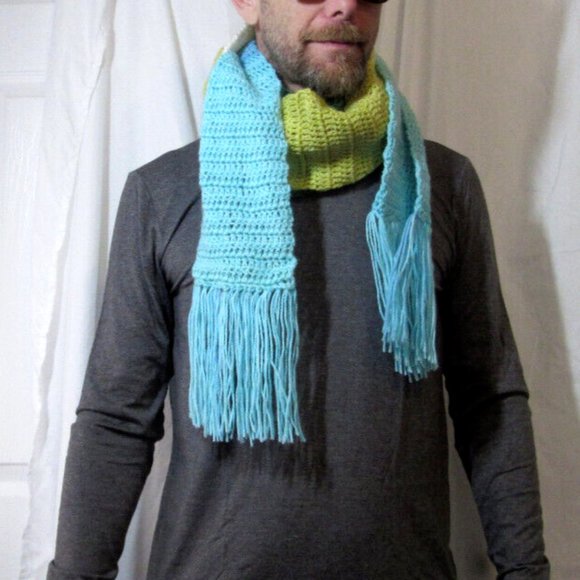 Giant Scarf 142x5 Handmade Crochet Knit Winter Men Women Dr Who Avant Garde NEW - Picture 5 of 6